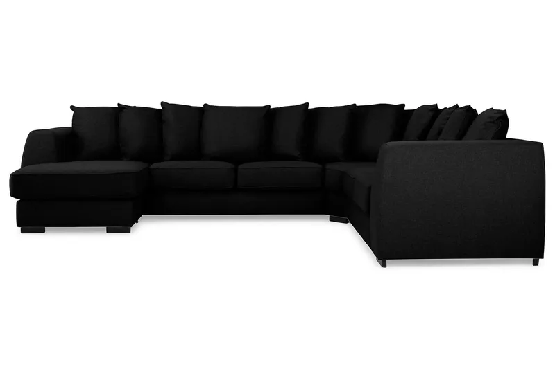 Optus 5-personers Vendbar U-formet Hjørnesofa med Divan i Stof - Sort - Møbler - Sofaer - Hjørnesofa - Hjørnesofa med chaiselong