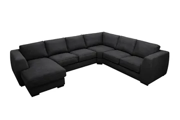 Optus 5-personers hjørnesofa med vendbar chaiselong - Sort - Møbler - Sofaer - Hjørnesofa - Hjørnesofa med chaiselong