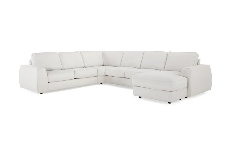 Optus Lyx 5-personers Højrevendt U-formet Hjørnesofa med Divan i Stof - Lysegrå - Møbler - Sofaer - Hjørnesofa - Hjørnesofa med chaiselong