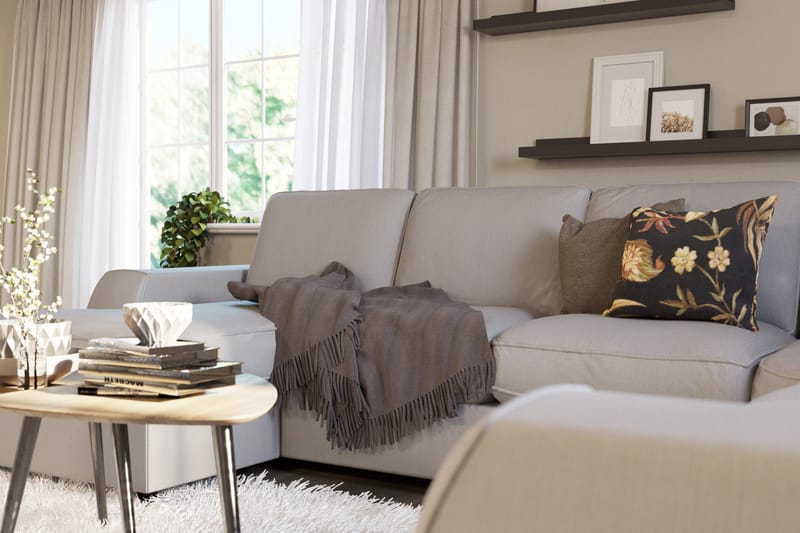 Optus Lyx 5-personers Højrevendt U-formet Hjørnesofa med Divan i Stof - Grå - Møbler - Sofaer - Hjørnesofa - Hjørnesofa med chaiselong