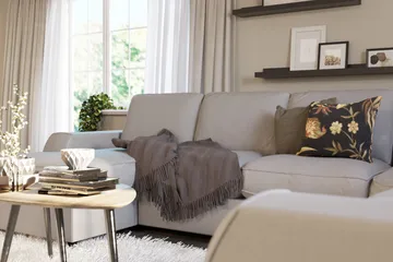 Optus Lyx 5-personers Højrevendt U-formet Hjørnesofa med Divan i Stof - Grå - Møbler - Sofaer - Hjørnesofa - Hjørnesofa med chaiselong