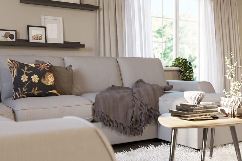 Optus Lyx 5-personers Venstrevendt U-formet Hjørnesofa med Divan i Stof - Grå - Møbler - Sofaer - Hjørnesofa - Hjørnesofa med chaiselong