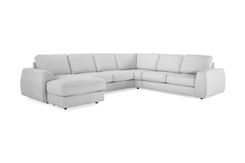 Optus Lyx 5-personers Venstrevendt U-formet Hjørnesofa med Divan i Stof - Grå - Møbler - Sofaer - Hjørnesofa - Hjørnesofa med chaiselong