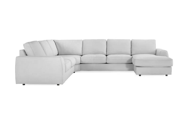 Optus Lyx 5-personers Højrevendt U-formet Hjørnesofa med Divan i Stof, Grå