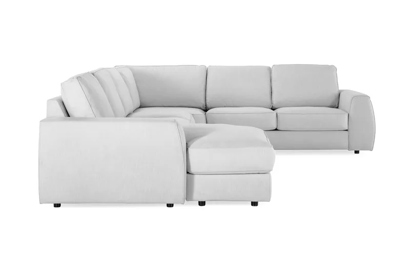 Optus Lyx 5-personers Venstrevendt U-formet Hjørnesofa med Divan i Stof - Grå - Møbler - Sofaer - Hjørnesofa - Hjørnesofa med chaiselong