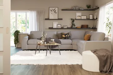 Optus Lyx 5-personers Vendbar L-formet Hjørnesofa i Stof - Grå - Møbler - Sofaer - Hjørnesofa