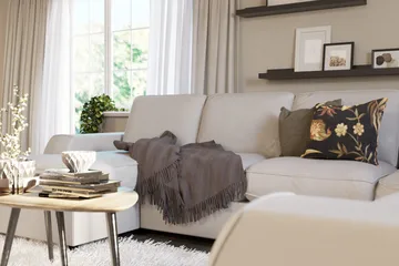 Optus Lyx 5-personers Højrevendt U-formet Hjørnesofa med Divan i Stof - Lysegrå - Møbler - Sofaer - Hjørnesofa - Hjørnesofa med chaiselong