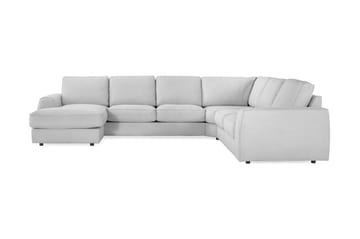 Optus Lyx 5-personers Venstrevendt U-formet Hjørnesofa med Divan i Stof - Grå - Møbler - Sofaer - Hjørnesofa - Hjørnesofa med chaiselong