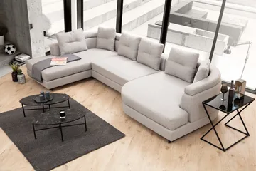 Pavdova Hjørnesofa 4-pers - Lysegrå - Møbler - Sofaer - U Sofa