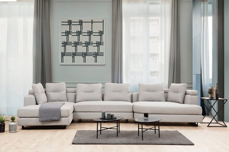 Pavdova Hjørnesofa 4-pers - Lysegrå - Møbler - Sofaer - Hjørnesofa