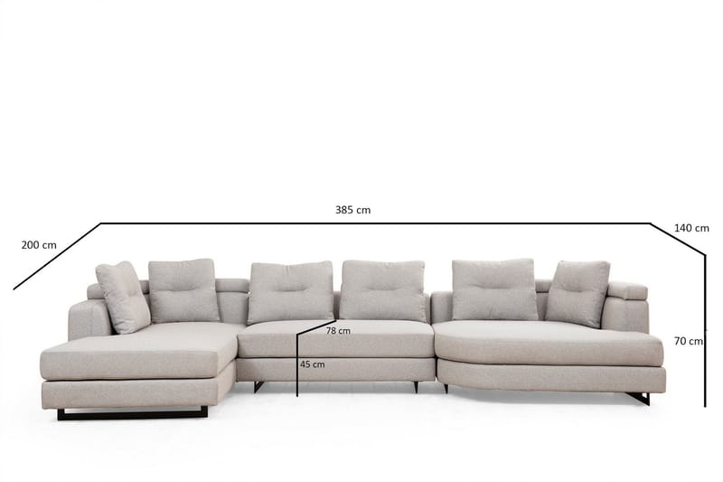 Pavdova Hjørnesofa 4-pers - Lysegrå - Møbler - Sofaer - Hjørnesofa