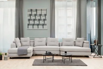Pavdova Hjørnesofa 4-pers - Lysegrå - Møbler - Sofaer - U Sofa