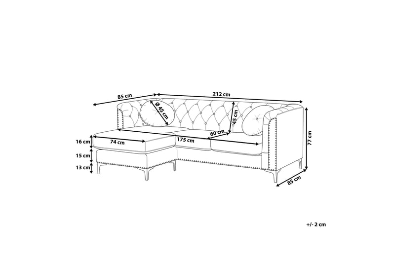 Porman Hjørnesofa Højre - Sort - Møbler - Sofaer - Hjørnesofa