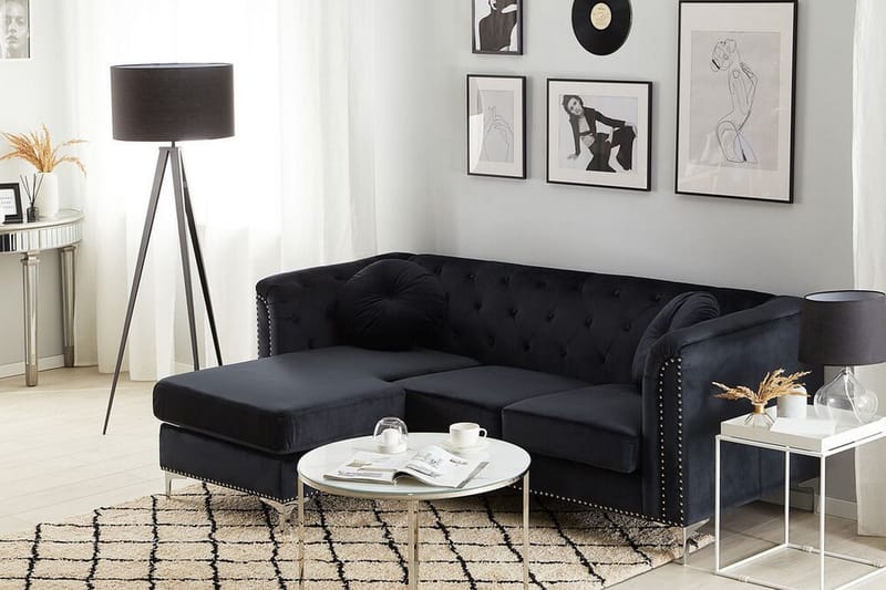 Porman Hjørnesofa Højre - Sort - Møbler - Sofaer - Hjørnesofa