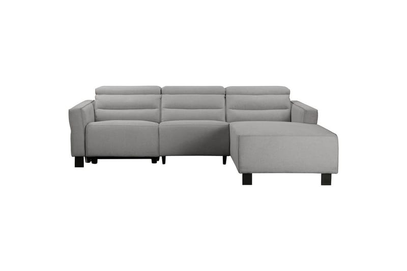 Reclinersofa med hjørne Loft24 Hjørnesofa Loft24 Carpari med manuel recliner Grå1 Højrevendt Belfast-stof