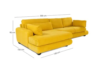 Relento Hjørnesofa 3-pers - Olivengrøn - Møbler - Sofaer - Sofa med chaiselong - 4 personers sofa med chaiselong