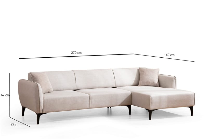 Rossland Chaiselongsofa 3-personers - Hvid - Møbler - Sofaer - Sovesofaer - Hjørnesovesofa