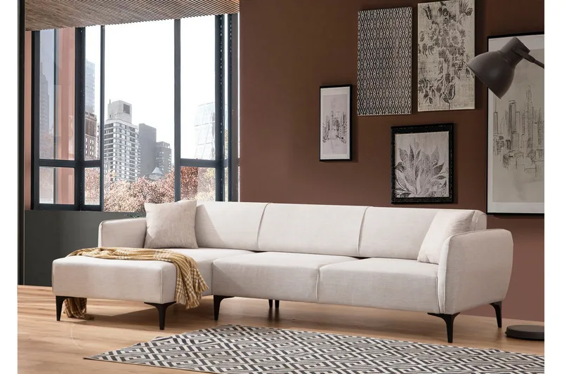 Rossland Chaiselongsofa 3-personers, Hvid