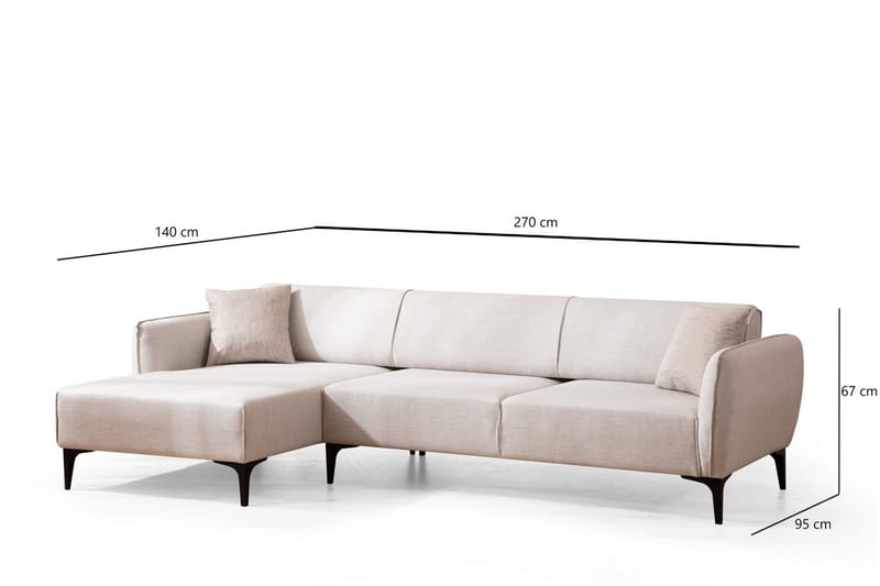Rossland Chaiselongsofa 3-personers - Hvid - Møbler - Sofaer - Sovesofaer - Hjørnesovesofa