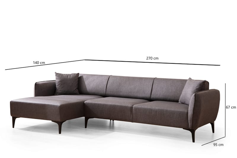 Rossland Chaiselongsofa 3-personers - Mørkegrå - Møbler - Sofaer - Sovesofaer - Hjørnesovesofa