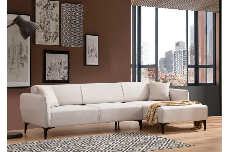 Rossland Chaiselongsofa 3-personers - Hvid - Møbler - Sofaer - Sovesofaer - Hjørnesovesofa