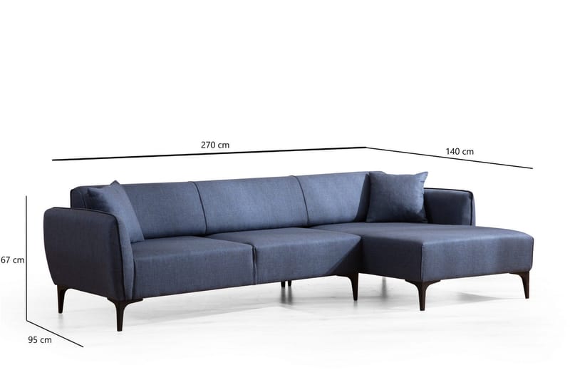 Rossland Chaiselongsofa 3-personers - Blå - Møbler - Sofaer - Sovesofaer - Hjørnesovesofa