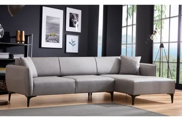 Rossland Chaiselongsofa 3-personers - Grå - Møbler - Sofaer - Sofa med chaiselong - 3 personers sofa med chaiselong