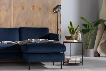 Theodin Hjørnesofa med Diva højre Velour - Møbler - Sofaer - Hjørnesofa - Hjørnesofa med chaiselong
