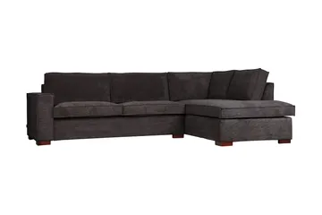 Tiahna Hjørnesofa Højre - Mørkegrå - Møbler - Sofaer - Sofa med chaiselong - 3 personers sofa med chaiselong