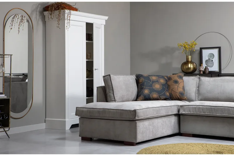 Tiahna Hjørnesofa Venstre - Grå - Møbler - Sofaer - Hjørnesofa