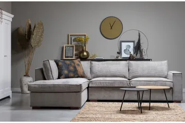 Tiahna Hjørnesofa Venstre - Grå - Møbler - Sofaer - Sofa med chaiselong - 3 personers sofa med chaiselong