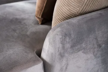 Trend 5-personers Højrevendt L-formet Hjørnesofa med Chaiselong i Fløjl - Lysegrå - Møbler - Sofaer - Hjørnesofa - Hjørnesofa med chaiselong
