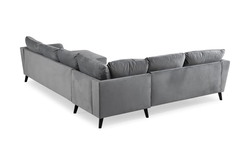 Trend 5-personers Højrevendt L-formet Hjørnesofa med Chaiselong i Fløjl - Lysegrå - Møbler - Sofaer - Hjørnesofa - Hjørnesofa med chaiselong