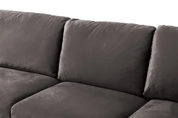 Trend 5-personers Venstrevendt U-formet Hjørnesofa med Divan i Fløjl - Mørkegrå - Møbler - Sofaer - Hjørnesofa - Hjørnesofa med chaiselong