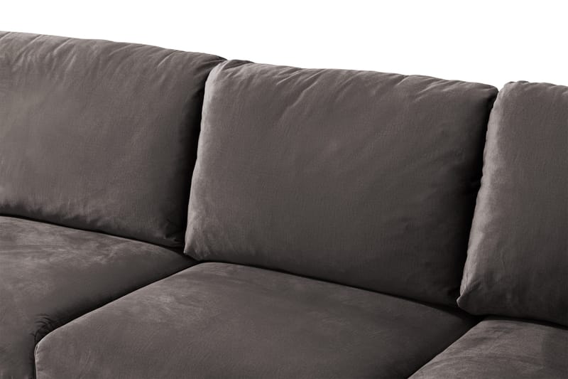 Trend 5-personers Venstrevendt U-formet Hjørnesofa med Divan i Fløjl - Mørkegrå - Møbler - Sofaer - Hjørnesofa - Hjørnesofa med chaiselong