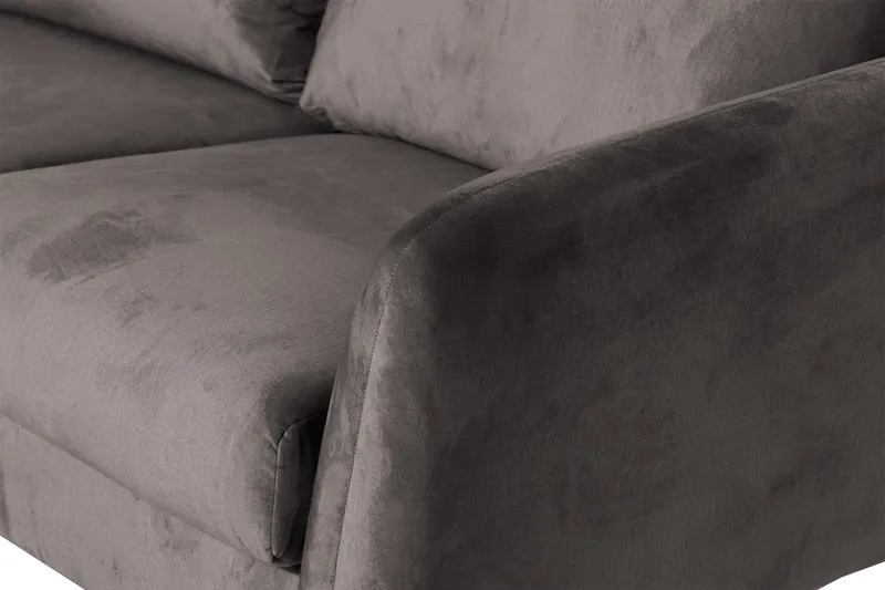 Trend 5-personers Venstrevendt U-formet Hjørnesofa med Divan i Fløjl - Mørkegrå - Møbler - Sofaer - Hjørnesofa - Hjørnesofa med chaiselong