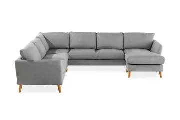 Trend 5-personers Højrevendt U-formet Hjørnesofa med Divan i Stof - Lysegrå - Møbler - Sofaer - Hjørnesofa - Hjørnesofa med chaiselong