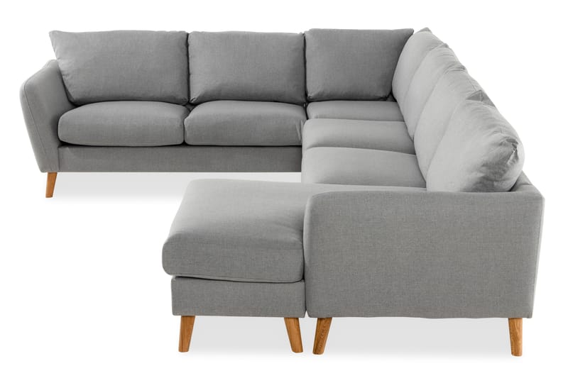 Trend 5-personers Højrevendt U-formet Hjørnesofa med Divan i Stof - Grå - Møbler - Sofaer - Hjørnesofa
