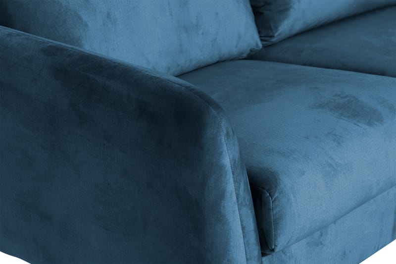 Trend 5-personers Højrevendt L-formet Hjørnesofa i Fløjl - Blå - Møbler - Sofaer - Hjørnesofa
