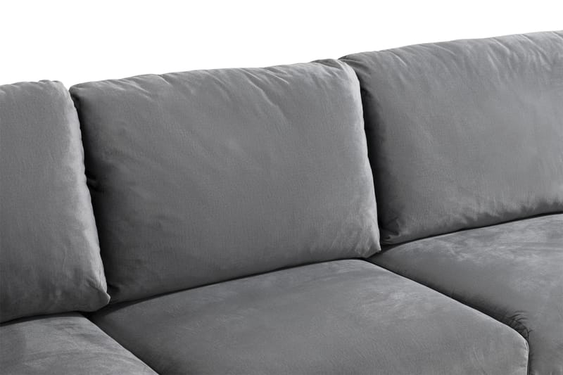 Trend 5-personers Højrevendt L-formet Hjørnesofa i Fløjl - Lysegrå - Møbler - Sofaer - Hjørnesofa