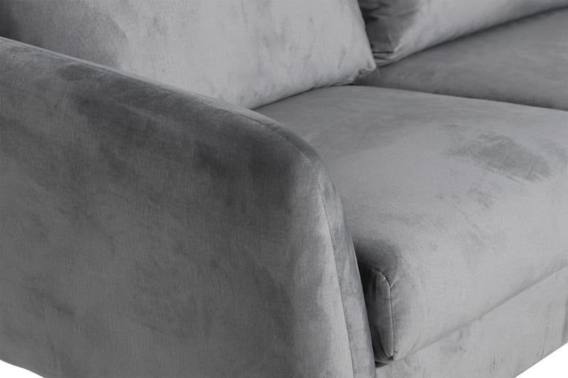 Trend 5-personers Højrevendt L-formet Hjørnesofa i Fløjl - Lysegrå - Møbler - Sofaer - Hjørnesofa