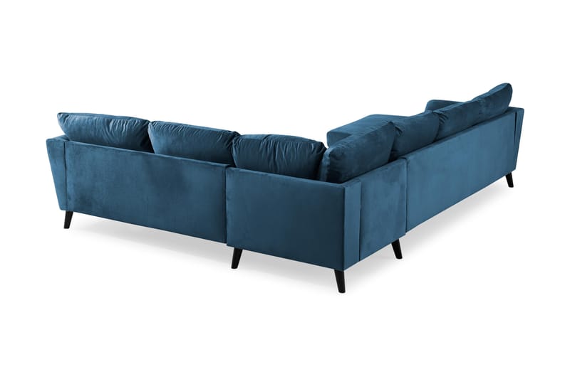 Trend 5-personers Venstrevendt U-formet Hjørnesofa med Divan i Fløjl - Blå - Møbler - Sofaer - Hjørnesofa