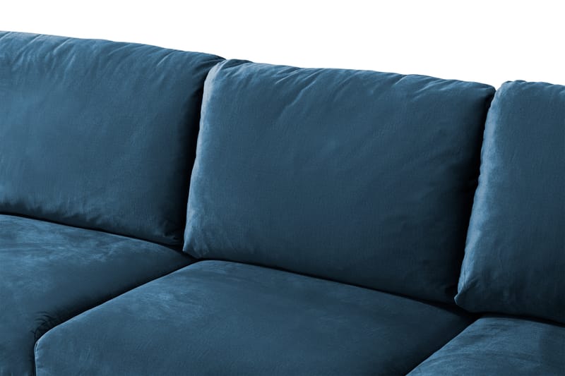 Trend 5-personers Venstrevendt U-formet Hjørnesofa med Divan i Fløjl - Blå - Møbler - Sofaer - Hjørnesofa