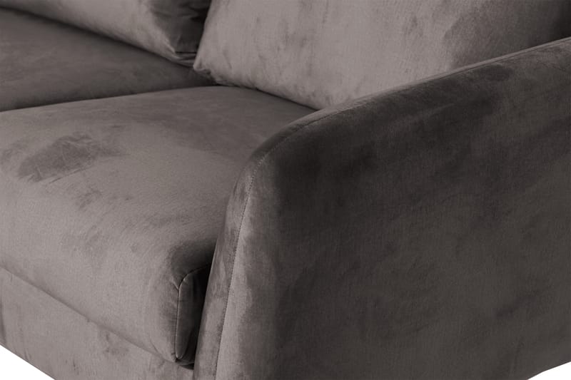 Trend 5-personers Venstrevendt U-formet Hjørnesofa med Divan i Fløjl - Mørkegrå - Møbler - Sofaer - Hjørnesofa