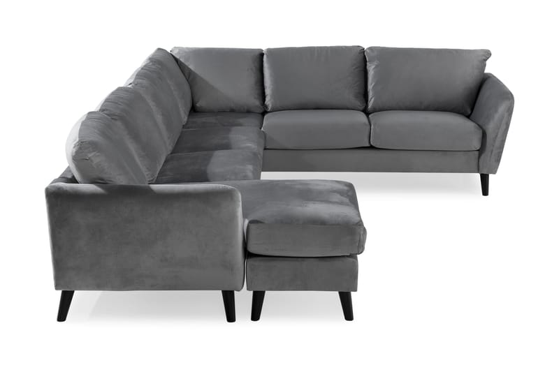 Trend 5-personers Venstrevendt U-formet Hjørnesofa med Divan i Fløjl - Lysegrå - Møbler - Sofaer - Hjørnesofa