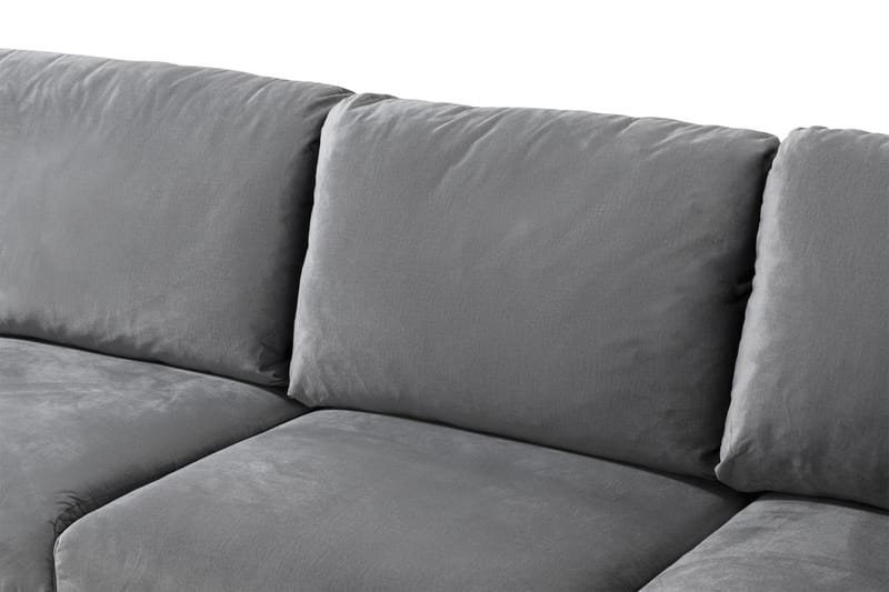 Trend 5-personers Venstrevendt U-formet Hjørnesofa med Divan i Fløjl - Lysegrå - Møbler - Sofaer - Hjørnesofa