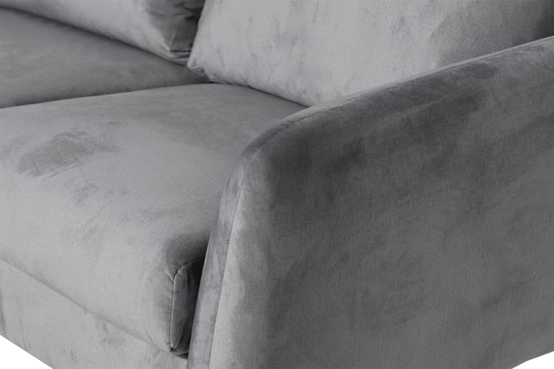 Trend 5-personers Venstrevendt U-formet Hjørnesofa med Divan i Fløjl - Lysegrå - Møbler - Sofaer - Hjørnesofa