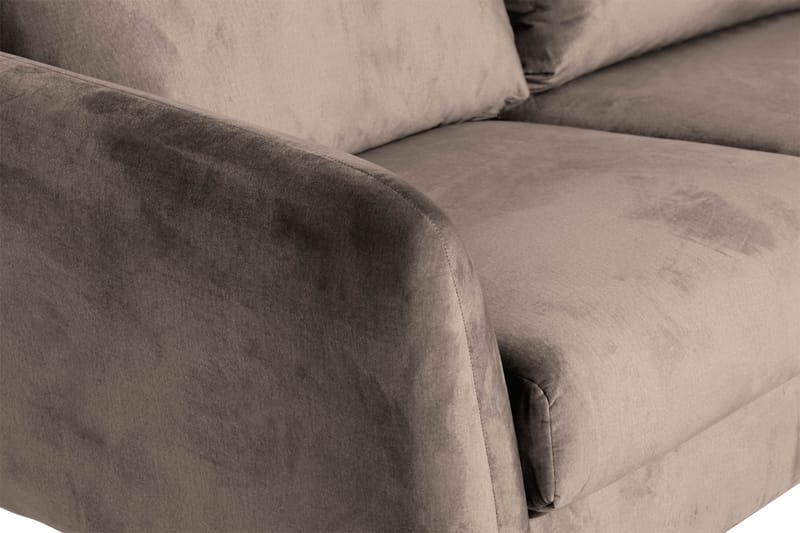 Trend 5-personers Højrevendt L-formet Hjørnesofa med Chaiselong i Fløjl - Brun - Møbler - Sofaer - Hjørnesofa - Hjørnesofa med chaiselong