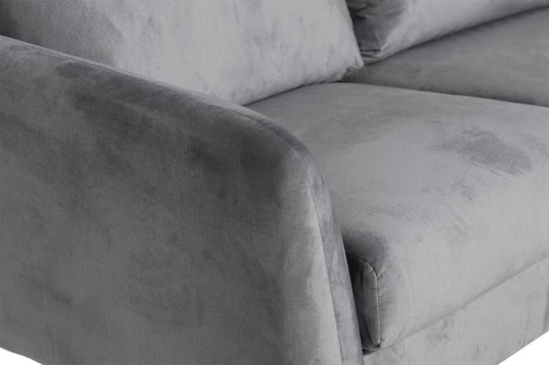 Trend 5-personers Højrevendt L-formet Hjørnesofa med Chaiselong i Fløjl - Lysegrå - Møbler - Sofaer - Hjørnesofa - Hjørnesofa med chaiselong