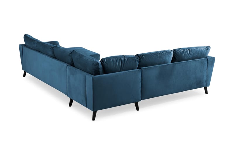Trend 5-personers Højrevendt L-formet Hjørnesofa med Chaiselong i Fløjl - Blå - Møbler - Sofaer - Hjørnesofa - Hjørnesofa med chaiselong